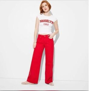 Wild Fable Red Low Rise Baggy Jeans
